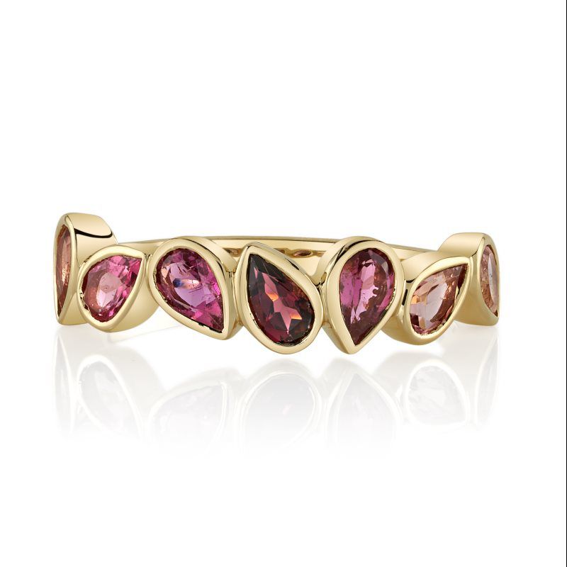 Ombré Pink Tourmaline Pear Band