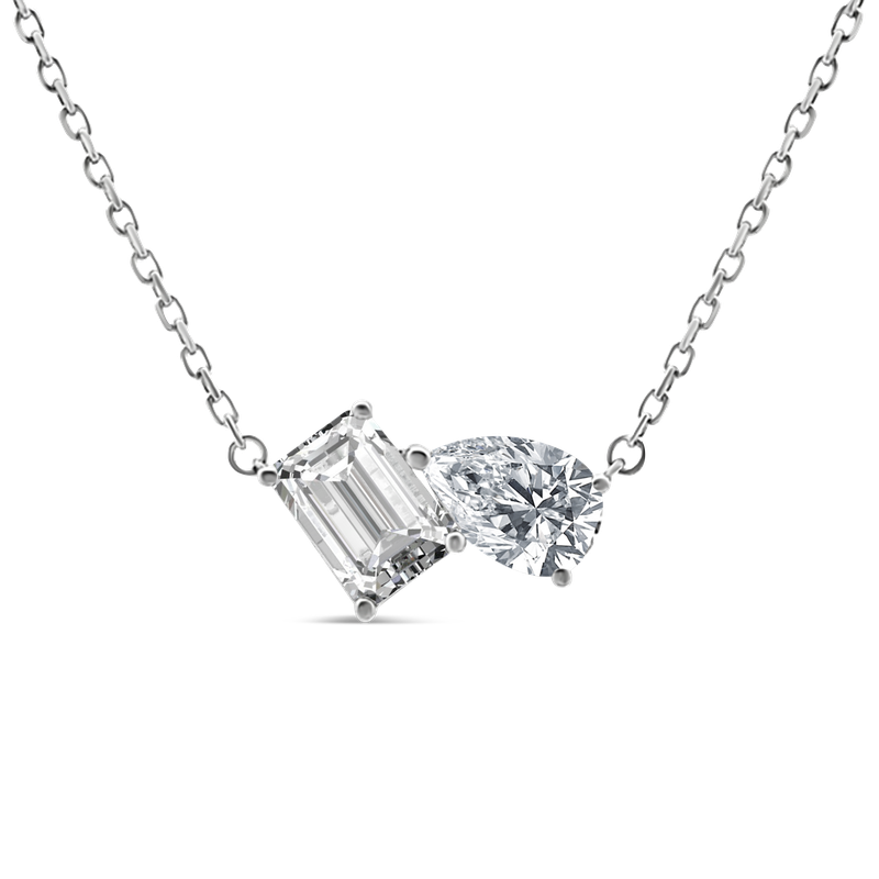 LAB Two Stone Diamond Pendant